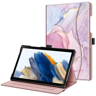 Abbildung von Fintie Hülle für Samsung Galaxy Tab A8 10.5 Zoll 2022/2021 SM X200/X205/X207, Multi Winkel Folio Schutzhülle Dokumentschlitze und Auto Schlaf/Wach Funktion, Glorreicher Marmor