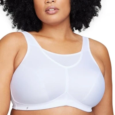 Abbildung von Glamorise Große Größen Plusgröße Bustier Sport BH mit bestem Halt ohne Bügel Nr. 1066, Weiss, 80I