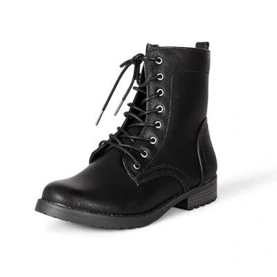 Abbildung von Amazon Essentials Damen Kampfstiefel mit Schnürung, Schwarz, 43 EU