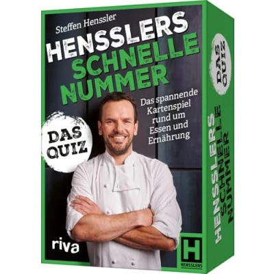 Abbildung von Hensslers schnelle Nummer: Das Quiz: spannende Kartenspiel rund um Essen und Ernährung Kuriose Fragen Antworten aus der Kulinarik. perfekte Geschenk für alle Fans des guten Geschmacks