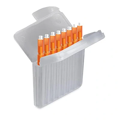 Abbildung von JB White 8 Stück Cerumenfilter für Hörgeräte kompatibel mit Starkey Hear Clear Hörgeräten und Kind evo/evoR Cerumen Filter Höhe: 1,5 mm Durchmesser 1,7 mm, orange