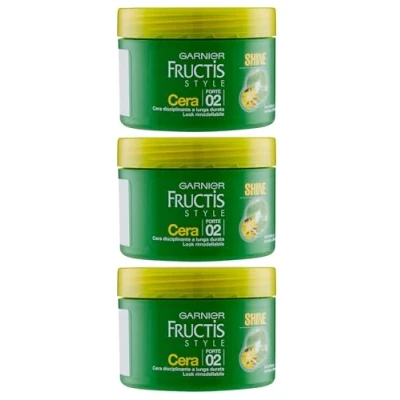Abbildung von Garnier Fructis Style Shine Langanhaltendes Wachs, bis zu 24 Stunden mit Bambus Extrakt, Halt 02, stark definiert und verleiht Glanz 3 Dosen à 70 ml