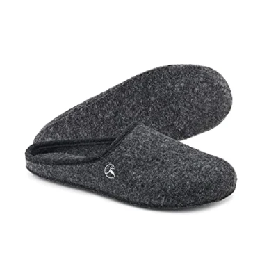 Abbildung von ESTRO Filzpantoffeln Herren mit Filzsohle Hausschuhe Winter Warm Pantoffeln Damen Felt (Graphit, 41 EU)