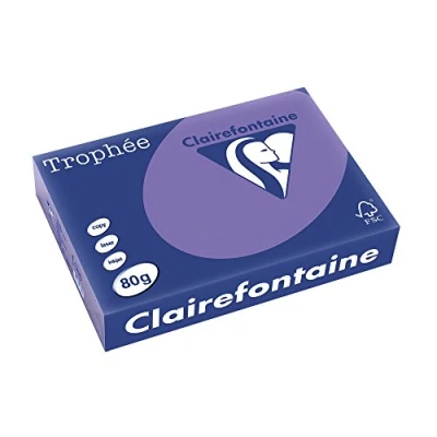 Abbildung von Clairefontaine 1786C Ries Druckerpapier / Kopierpapier Trophee, intensive Farben, DIN A4, 80g, 500 Blatt, Violett, 1