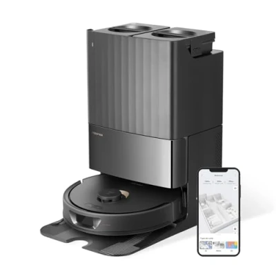 Abbildung von roborock Qrevo Saugroboter mit Wischfunktion Absaugstation 5500 Pa Saugkraft, 3D Kartierung, Doppeldrehmopps Wischroboter automatische Wasser Befüllung, Entleerung, Staubbeutel Reinigung