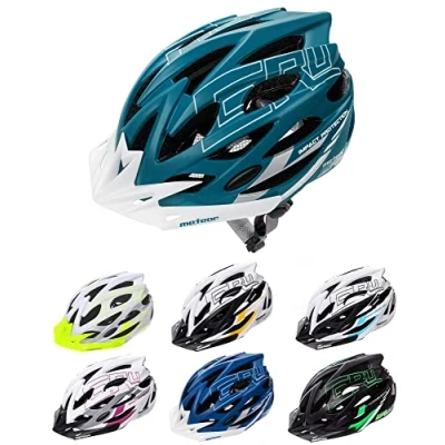 Abbildung von meteor Fahrradhelm Herren Damen Kinder Helm MTB rollerhelm kinderfahrradhelm Mountainbike rennradhelm Inliner skaterhelm BMX fahradhelm Scooter Jungen Bike Helmet S(52 56cm), Blau Weiß