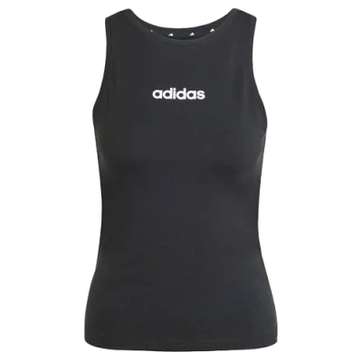 Abbildung von adidas Damen Essentials LINEAR Slim Cotton Tank, Black/White, S