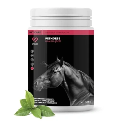 Abbildung von Peticare Natürliches Verdauungs Pulver für Pferde Unterstützt Darm Gesundheit &amp; Immunsystem, Darmflora bei Kotwasser, Durchfall Pflanzliche Inhaltsstoffe frei von GMO petHorse Health 4608