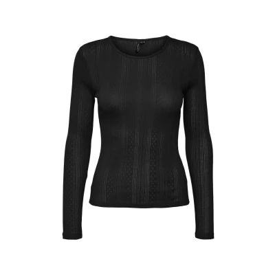 Abbildung von Vero Moda Vmlisa Pointelle LS JRS NOOS Strickpullover, Damen, Größe: Small, Black