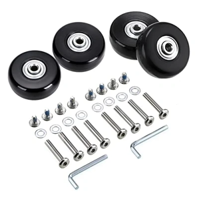 Abbildung von SUMNACON 4 Stück 45 x 18 mm Gepäck Koffer Ersatzräder, Gummi Lenkrollen, Kugellager, Kits