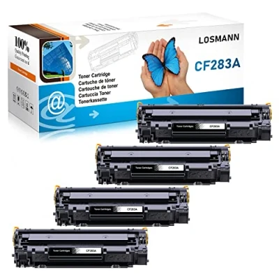 Abbildung von LOSMANN 4 Schwarz Toner Kompatibel für HP CF283A 83A LaserJet Pro MFP M201n M202dw M202n M225dn M225dw M225rdn M226dn M226dw M125a M125nw M125rnw M126a M126nw M127fn M127fp M127fw M128fn M128fp