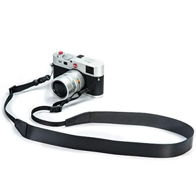Abbildung von CANPIS Echtes Leder Kamera gurt Schnellverschluss, CP001 Vintage Schultergurt Hals ragegurt für Nikon Canon Sony Pentax Leica Olympus Fuji Alle DSLR (Schwarz)