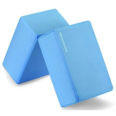 Abbildung von BalanceFrom Unisex Erwachsene GoYoga Yoga Blöcke mit hoher Dichte, je 22,9 x 15,2 10,2 cm, 2 Stück, Blau