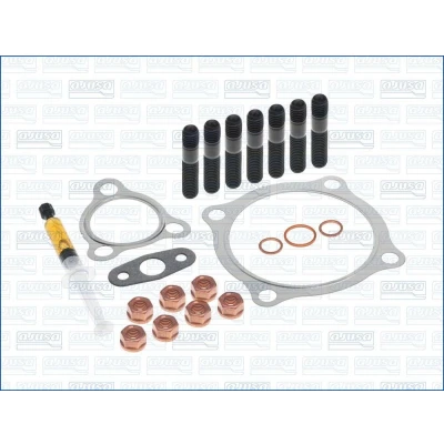 Abbildung von ALANKO 10920481 Montagesatz, Lader mit Dichtungen Stehbolzen, Mutter, Montageanleitung VOLKSWAGEN: Polo IV Hatchback, Golf 4, Bora Saloon