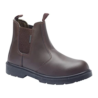 Abbildung von Blackrock Safety Dealer Stiefel in Dunkelbraun mit Stahlkappe und Schutz Zwischensohle aus Stahl, Arbeitsstiefel Stahlkappe, ideal für Bau, Landwirtschaft Uniformen