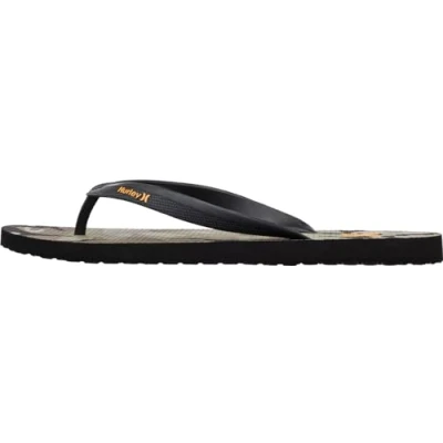Abbildung von Hurley Herren ICON Printed Sandals Flip Flops, Schwarz