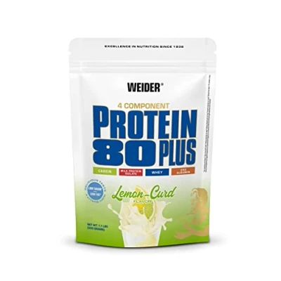 Abbildung von WEIDER Protein 80 Plus Mehrkomponenten Pulver, Eiweißpulver für cremige, unverschämt leckere Eiweiß Shakes, Kombination aus Whey, Casein, Milchprotein Isolat &amp; Ei Protein, Citro Quark, 500g