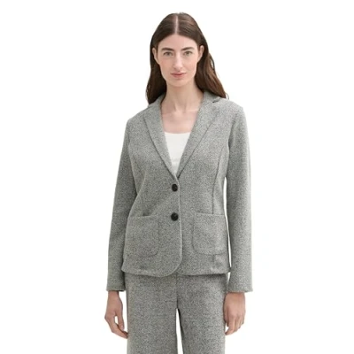 Abbildung von TOM Tailor Blazer, Damen, Größe: Medium, Grey heringbone boucle