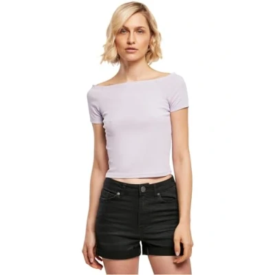 Abbildung von Urban Classics OFF Shoulder Tshirt basic, Damen, Größe: Small, Lilac