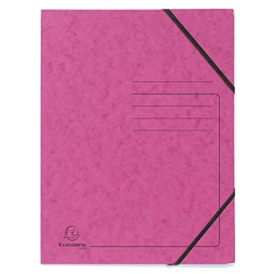 Abbildung von Exacompta 555420E 5er Pack Premium Eckspanner Mappe. Made in Germany. Aus extra starkem Colorspan Karton DIN A4 mit 2 Gummizügen Sammelmappe Dokumentenmappe ideal für Büro und Schule rosa