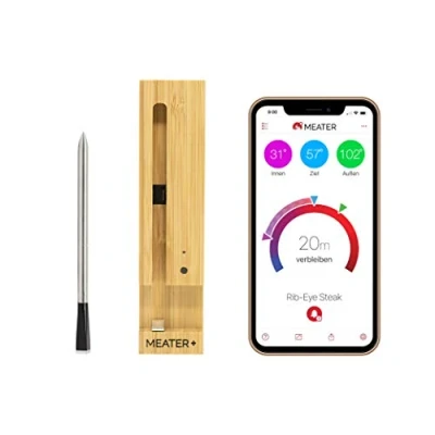Abbildung von MEATER Plus Das Kabellose, Smarte Fleischthermometer mit 50m Reichweite Für Ofen, Grill, Pfanne und Rotisserie Perfekter Fleischgenuss via App in Deutscher Sprache