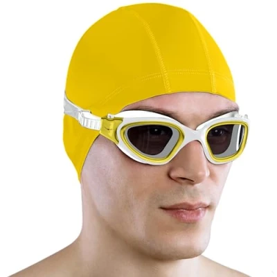 Abbildung von AqtivAqua Polarisiert Schwimmbrille Herren Damen Schwimmbrillen Erwachsene Kinder DX P (Metallic Gold, Polarisiert)