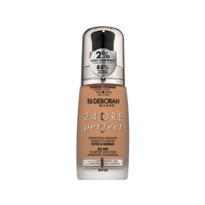 Abbildung von Deborah Milano Flüssiges Make up, 24 Stunden Perfekt, feuchtigkeitsspendend, SPF 20, N.4 Apricot, 30,0 ml, 1