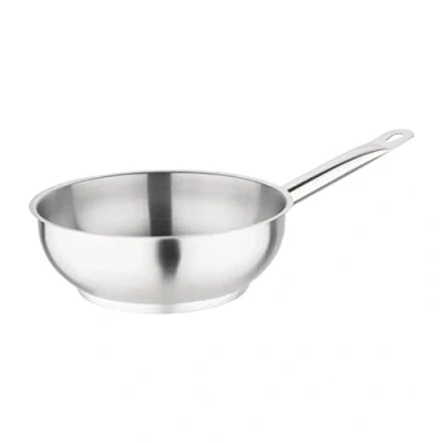 Abbildung von Vogue Edelstahl Sauté Bratpfanne 20 cm, Silber, 6,5 cm (H), induktionsgeeignet, verschweißter Griff, spülmaschinenfest, für den professionellen und privaten Gebrauch, M947