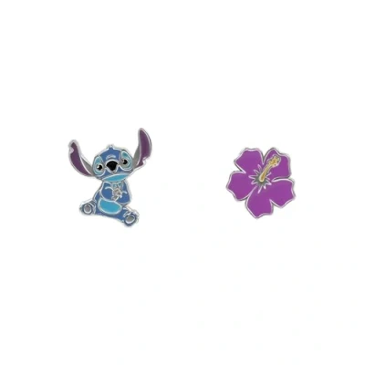 Abbildung von Disney Stitch and Flower Sterling Silber Mismatched Mädchen Ohrstecker E906358SL.PH