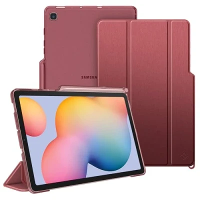 Abbildung von Fintie Hülle für Samsung Galaxy Tab S6 Lite 10,4 Zoll 2024/2022/2020 Tablet Slim Schutzhülle mit Transparenter Rückseite Cover und Auto Schlaf/Wach Funktion, Weinrot