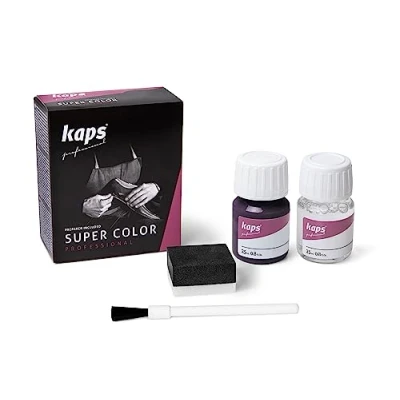 Abbildung von KAPS Professional Lederfarbe &quot;Super Color&quot; + &quot;Preparer&quot; für Naturleder, Synthetik und Textil (je 25 ml) zur Pflege Reparatur von Lederschuhen in Verschiedenen Farben (154 Aubergine)