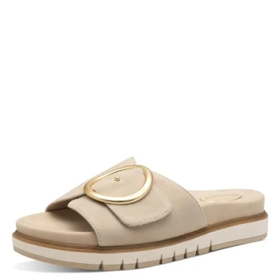 Abbildung von Tamaris COMFORT Damen Pantoletten aus Leder Elegant, Beige (Beige), 42 EU