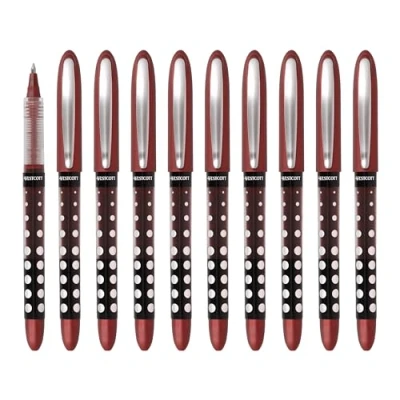 Abbildung von Westcott PULSAR Tintenroller Rot 10 Stück Vorteilspack Korrekturstift Rollerball Pen rote Tinte präzise 0,5 mm Strichstärke, transp. Füllstandsanzeige, Kapillartechnologie E 730631 00