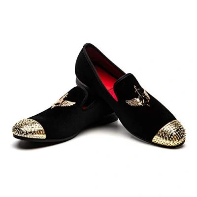 Abbildung von JITAI Männer Penny Slip On Leder gefüttert Loafer Herren Schuhe Mokassins, Schwarz 07, 45 EU (12 UK)
