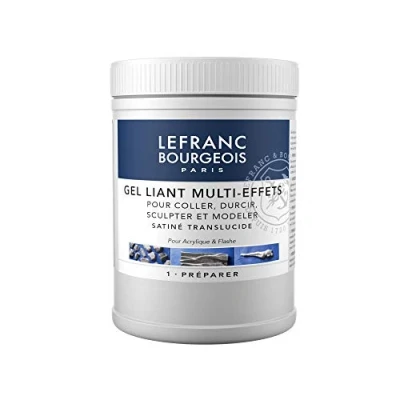 Abbildung von Lefranc &amp; Bourgeois 300339 Multi Effekt Binder Acrylgel, fexibel, nicht vergilbend, wasserfest zum Skulturaufbau und Modellierung, seidenmatt, transluzent, 500ml Topf