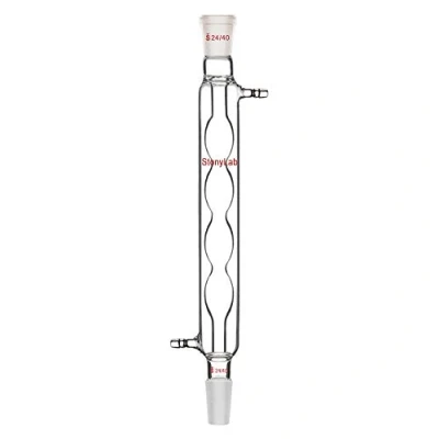 Abbildung von StonyLab Allihn Destillation, Borosilikatglas Condenser Kühler mit 24/40 Joint 200mm Jack Length Lab Glass Allihnkühler Condensor