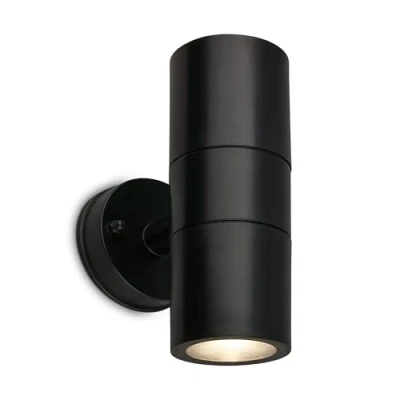 Abbildung von BRILONER Wandleuchte Aussen IP54 Spritzwasser Staubschutz, GU10 Fassung, max. 7W, Aussenlampe, Wandlampe, Strahler, Außenbeleuchtung, Außenleuchte, 16x7,5x11 cm, Schwarz