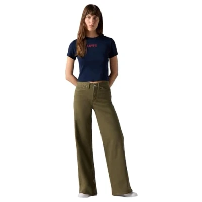 Abbildung von Levi&#039;s 318 Styled WIDE LEG Flared Jeans, Damen, Größe: 28x32, Ivy green