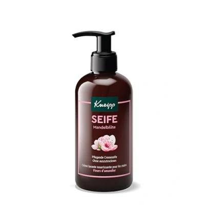 Abbildung von Kneipp Pflegende Cremeseife Mandelblüten, cremige Seife für eine antibakterielle Handreinigung, natürliche ätherische Öle ein besonderes Dufterlebnis, 250 ml