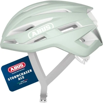 Abbildung von ABUS Rennradhelm StormChaser ACE Leichter Fahrradhelm für Radrennen, Gravelbike Touren und Cyclocross Damen Herren Größe L, Pure Mint
