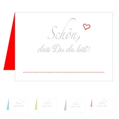 Abbildung von Edition Seidel Set 50 Premium Tischkarten Tischkärtchen Platzkarten Namenskarten Hochzeit Geburtstag Taufe Kommunion Konfirmation Firmung Jugendweihe Goldene (Rot)