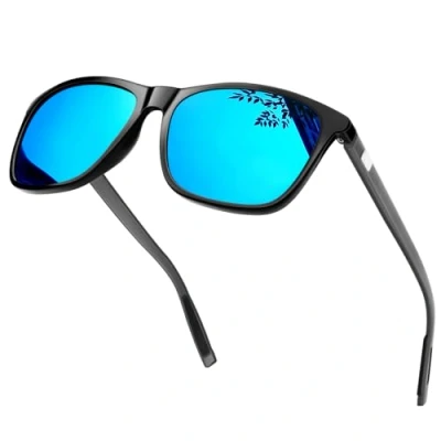 Abbildung von KANASTAL Sonnenbrille Herren und Damen Verspiegelt Blau UV400 Schutz Rechteck Retro Unisex Klassische Fahrende Brille für Reise Wandern Alltag