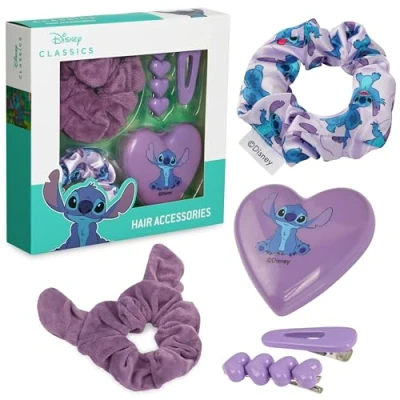 Abbildung von Disney Stitch Haarspangen und Haarschmuck Set für Mädchen, Haargummis, Klappbürste