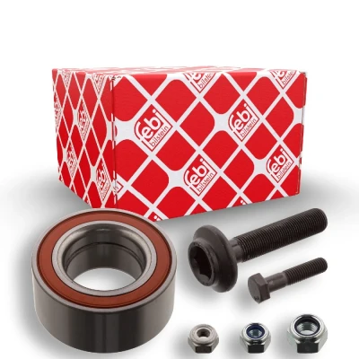 Abbildung von FEBI BILSTEIN 17550 Radlagersatz Vorderachse links, rechts mit Muttern Mutter, Schraube 82 Schrägkugellager AUDI: 80 B4 Saloon