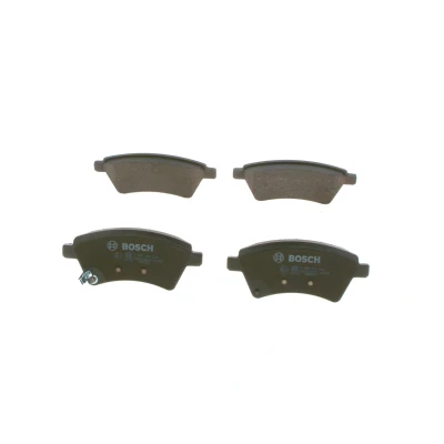 Abbildung von BOSCH 0 986 494 584 Bremsbelagsatz Low Metallic mit akustischer Verschleißwarnung Montageanleitung, Anti Quietsch Blech, Schrauben