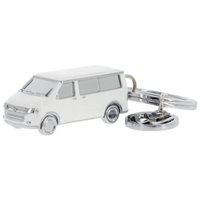 Abbildung von BRISA VW Collection Volkswagen 3D Metall Schlüssel Anhänger Ring Schlüsselbund Accessoire im T5/T6 Bulli Bus Design (Classic Bus/Silber)