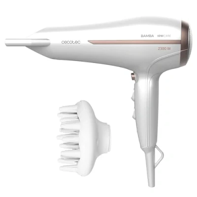 Abbildung von Cecotec Ionischer Haartrockner Bamba IoniCare 5200 Aura, 2300W, Konzentrator und Diffusor, Frizz freies Haar, DC Motor, Echter Ion, Großer Luftstrom, 2 Geschwindigkeiten 3 Temperaturen