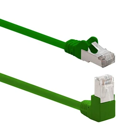 Abbildung von 1aTTack.de 366205 Cat.6 Netzwerkkabel Winkel 90 Grad 3m grün 1 Stück Cat6 Patchkabel (SFTP PIMF) 1000Mbit/s Rj 45 Stecker x Meter