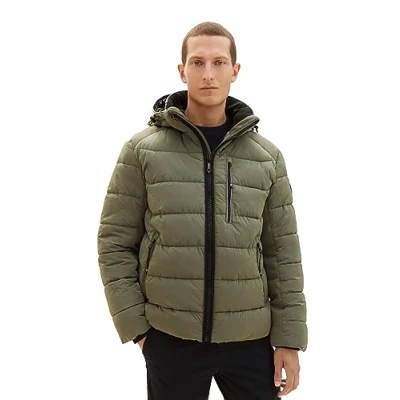 Abbildung von TOM Tailor Puffer Winterjacke, Herren, Größe: Large, Smokey olive green