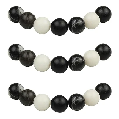Abbildung von MJDCB Perlen zum Auffädeln 4mm 85 stück Schwarz Weiß Zebra Jaspis Halbedelsteine mit Loch Natürliche Lose Runde Steinperlen für Herstellung Schmuck Armbänder Halsketten